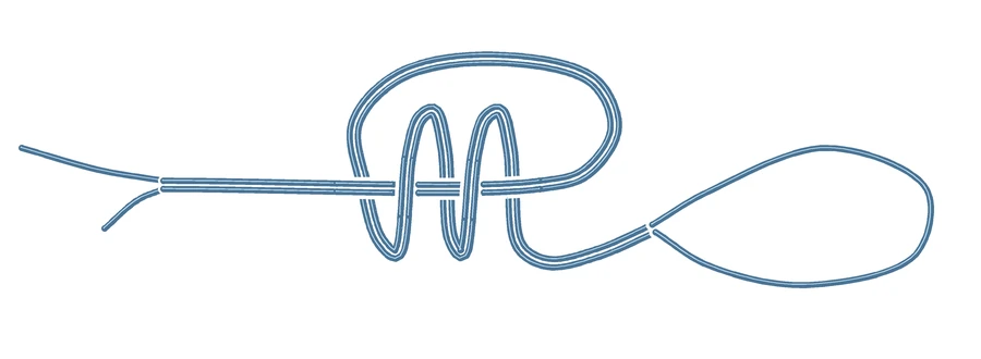 Surgeon's loop, illustration of the steps